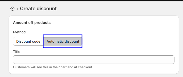 Create automatic discount